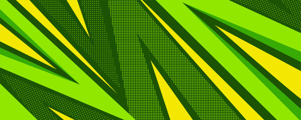 sport background green and yellow color with sharp geometric shapes with halftone texture © Armani