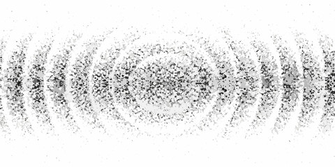 Obraz premium Abstract grayscale image depicting concentric circles and radiating lines pattern