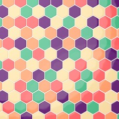 背景素材_タイル_六角形_カラフル