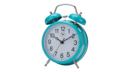 Vintage Alarm Clock in Retro Style with Turquoise Color and Classic Round Shape for Time Management