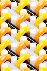 3d illustration of geometric   colorful   pattern of simple geometric  shapes