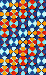 Abstract poster design with colorful geometric shapes. 3D pattern of lines. 3D illustration, template for posters, flyers and banners.