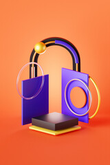 3d background products display podium scene with geometric platform. backdrop background  3d render with podium.