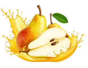 Juicy pears bursting with flavor in a splash of liquid