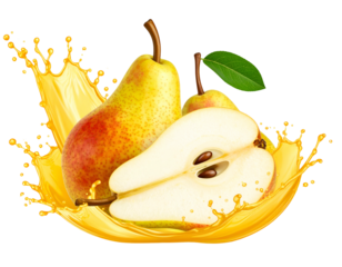Juicy pears bursting with flavor in a splash of liquid