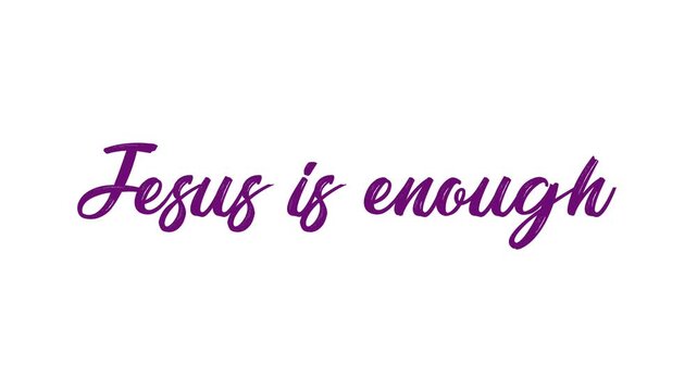 Jesus is enough inspirational christian typography design in purple cursive