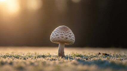 Small Mushroom in the Morning Dew