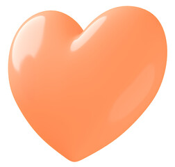 3D画像_ハート_オレンジ