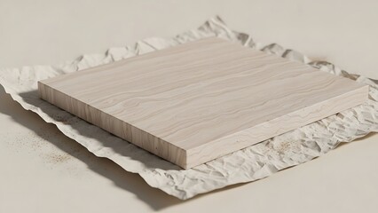 Wood Surface on Wrinkled Paper for Product Presentation or Artistic Display
