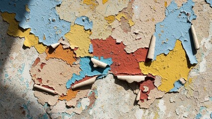 Peeling Paint on Old Wall