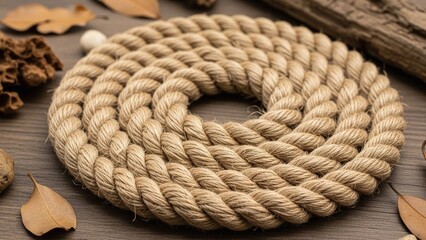 Obraz premium Coiled Natural Jute Rope