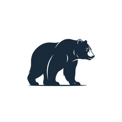 Fototapeta premium A striking silhouette of a powerful bear walking with determined stride