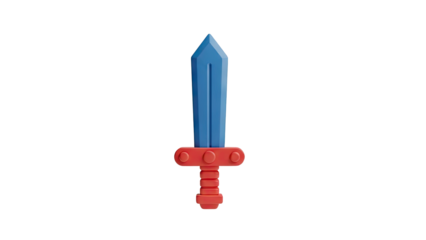 3D Stylized Toy Sword on transparent background
