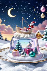 クリスマスの透明なケーキ | Christmas transparent cake Generative AI