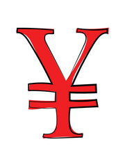 Obraz premium Japanese yen in a continuous line pattern.