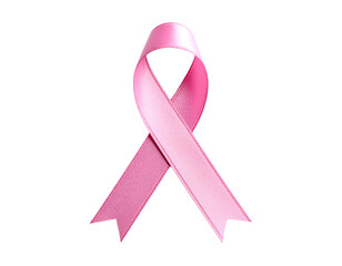 Elegant pink ribbon on black background, symbolizing hope and awareness