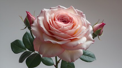 Ultra Realistic Macro Photography of a Soft Pink Blooming Rose