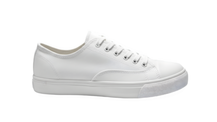 Minimalist white canvas low-top sneaker for casual summer wear, clean cut-out for easy design placement