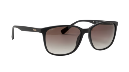 Chic black oversized sunglasses for women with brown gradient lenses utilizing clean background removal suitable for fashion blogs and editorial content