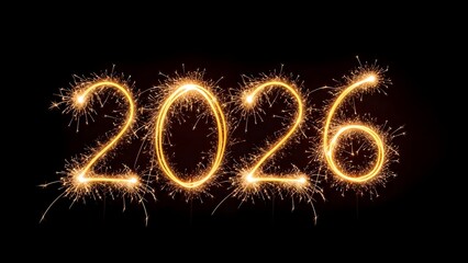 Sparkling 2026 new year s eve celebration with glowing golden numbers