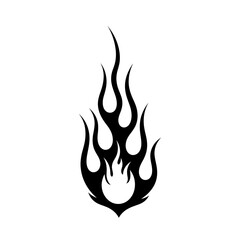Black and White Flame Design for Tattoo or Graphic Art.