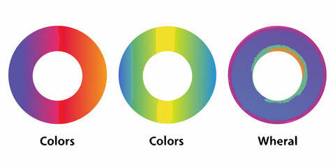 A vibrant display of four colorful concentric circles with labeled color schemes