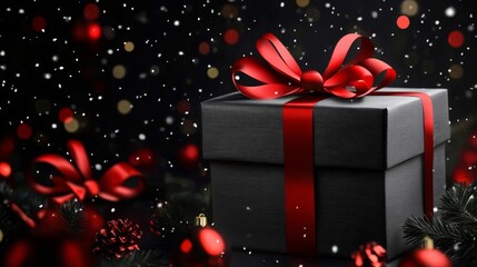 Beautifully wrapped gift box for the Christmas season.