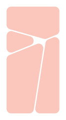 Poster photo frame with rounded mosaic composition in vertical 1:2 format on transparent background