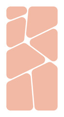 Vertical 1:2 poster photo frame featuring rounded mosaic layout on transparent background