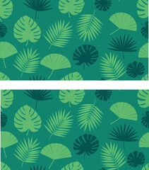 Seamless green leaf floral pattern vector design