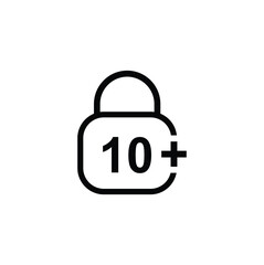 age limit sign icon, vector illustration of age limit content.
