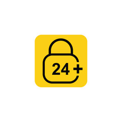 age limit sign icon, vector illustration of age limit content.