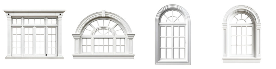 Elegant White Window Set: Architecture Details