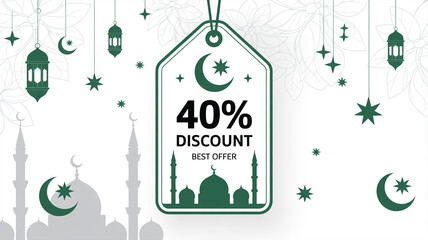 Vector illustration design set of labels for sale featuring Easter and Christmas holiday icons with green tree leaf patterns and festive spring nature banners for celebration poster art