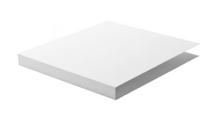 Minimalist white square panel isolated on transparent background