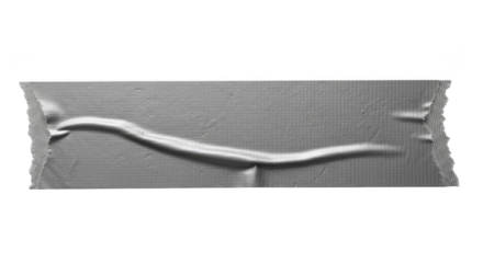 Textured metal strip with curved line isolated on transparent background