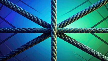 Intertwined Ropes Forming a Geometric Pattern.