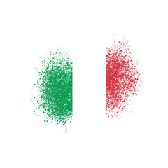 Green White and Red Splatter Stroke