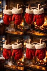 Cozy Santa Fireplace 3D Illustration