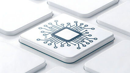 AI button represent modern data technology and mobile communication