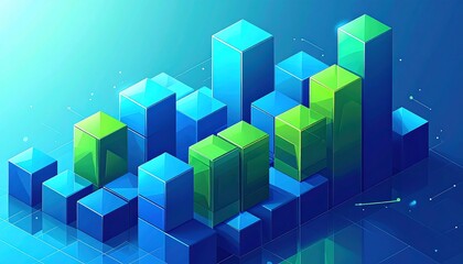 Abstract 3D Cubes Representing Data Visualization.