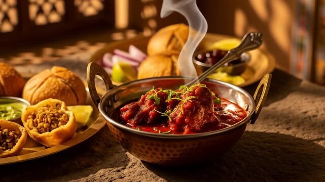 Authentic Indian Cuisine Served in Traditional Copper Bowls.