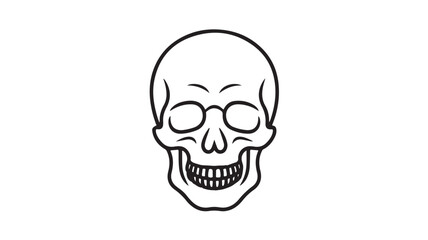 Fototapeta premium Smiling Skull Icon on White Background