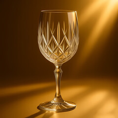 Wine glass photography with golden glow and dark contrast
