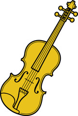 Obraz premium Golden Violin Vector Graphic Illustration Perfect for Music Themes and Designs
