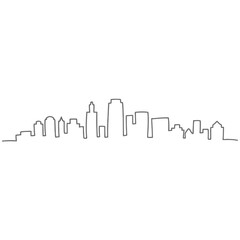 Obraz premium Modern City Skyline Vector Graphic Illustration with Clean Lines and Minimalist Design for Urban Landscapes