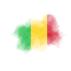 Abstract Rough Paint Stroke Green Yellow And Red