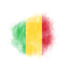 Abstract Rough Paint Stroke Green Yellow And Red