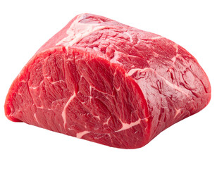 Raw, marbled, red beef roast with visible fat marbling
