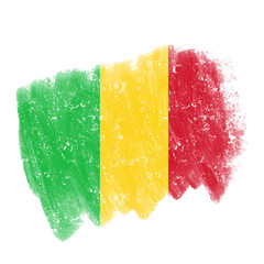 Abstract Green Yellow Red Brush Stroke Texture